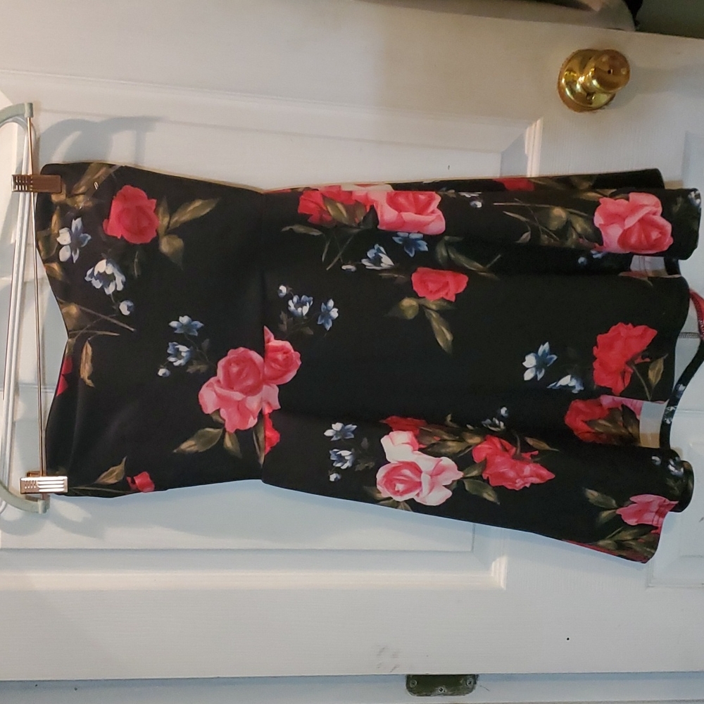 Strapless Floral Dress